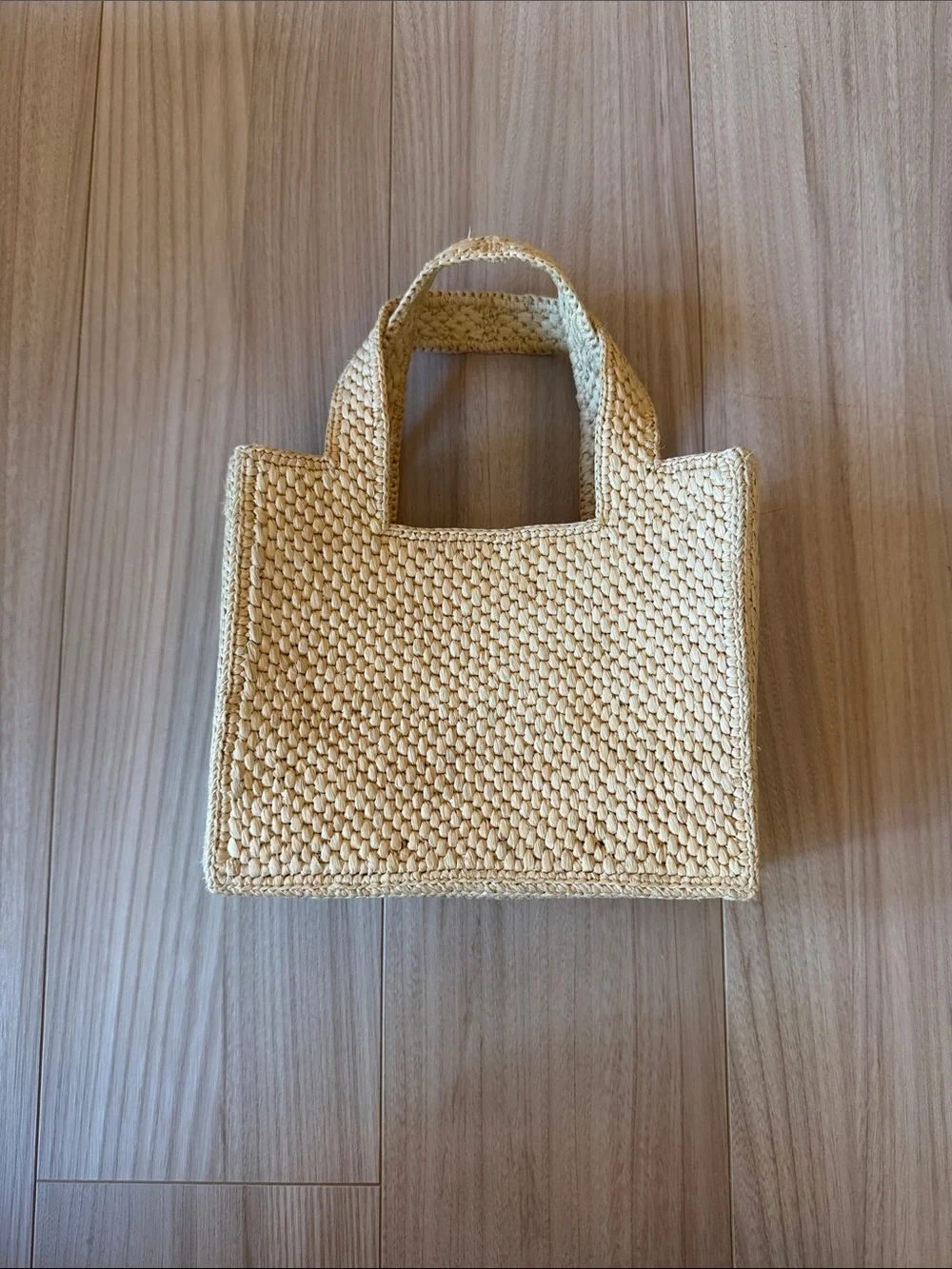 LOEWE mini Font Tote in Raffia
